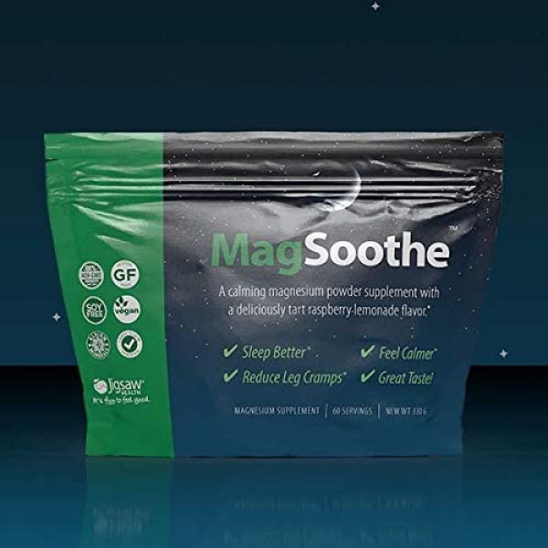 Jigsaw Health - MagSoothe - a Fast-Acting, Calming Magnesium Glycinate Powder Supplement - Helps Relax Your Legs, Muscles, and Brain for Better Sleep - 60 Servings (Packets) - Image 5